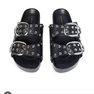 Loeffler Randall Black Studded Sandals In 9